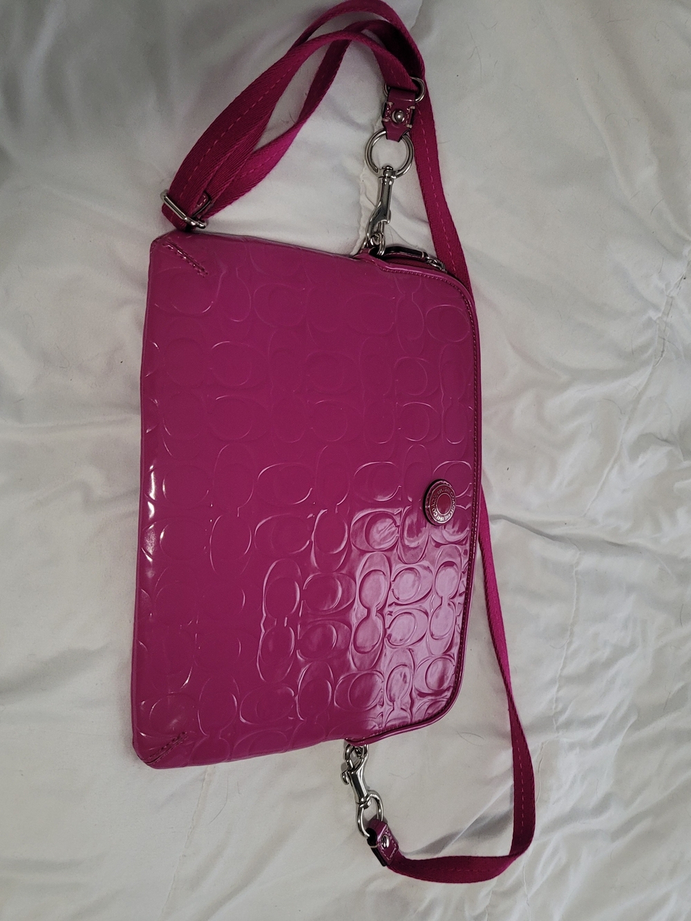 Coach Fuchsia Patent Crossbody Bag - Women